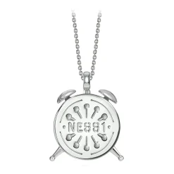 NESS1 - Alarm Necklace 18kt White Gold and Diamond - Time Collection - Handcrafted Necklace - High Quality Luxury - Avvenice