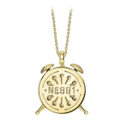 NESS1 - Alarm Necklace 9kt Yellow Gold and Diamond - Time Collection - Handcrafted Necklace - High Quality Luxury - Avvenice