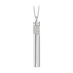 NESS1 - Cig.Au.Rette Necklace 18Kt White Gold Diamonds and Ruby - Drug Collection - Handcrafted Necklace - High Quality Luxury - Avvenice