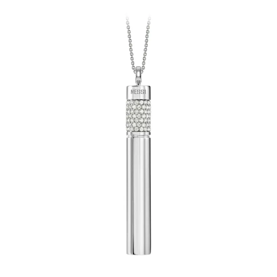 NESS1 - Cig.Au.Rette Necklace 18Kt White Gold Diamonds and Ruby - Drug Collection - Handcrafted Necklace - High Quality Luxury - Avvenice