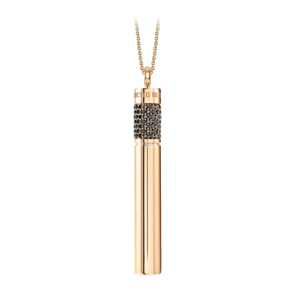 NESS1 - Cig.Au.Rette Necklace 9Kt Rose Gold and Diamonds and Ruby - Drug Collection - Handcrafted Necklace - High Quality Luxury - Avvenice