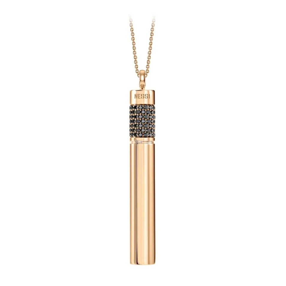 NESS1 - Cig.Au.Rette Necklace 9Kt Rose Gold and Diamonds and Ruby - Drug Collection - Handcrafted Necklace - High Quality Luxury - Avvenice
