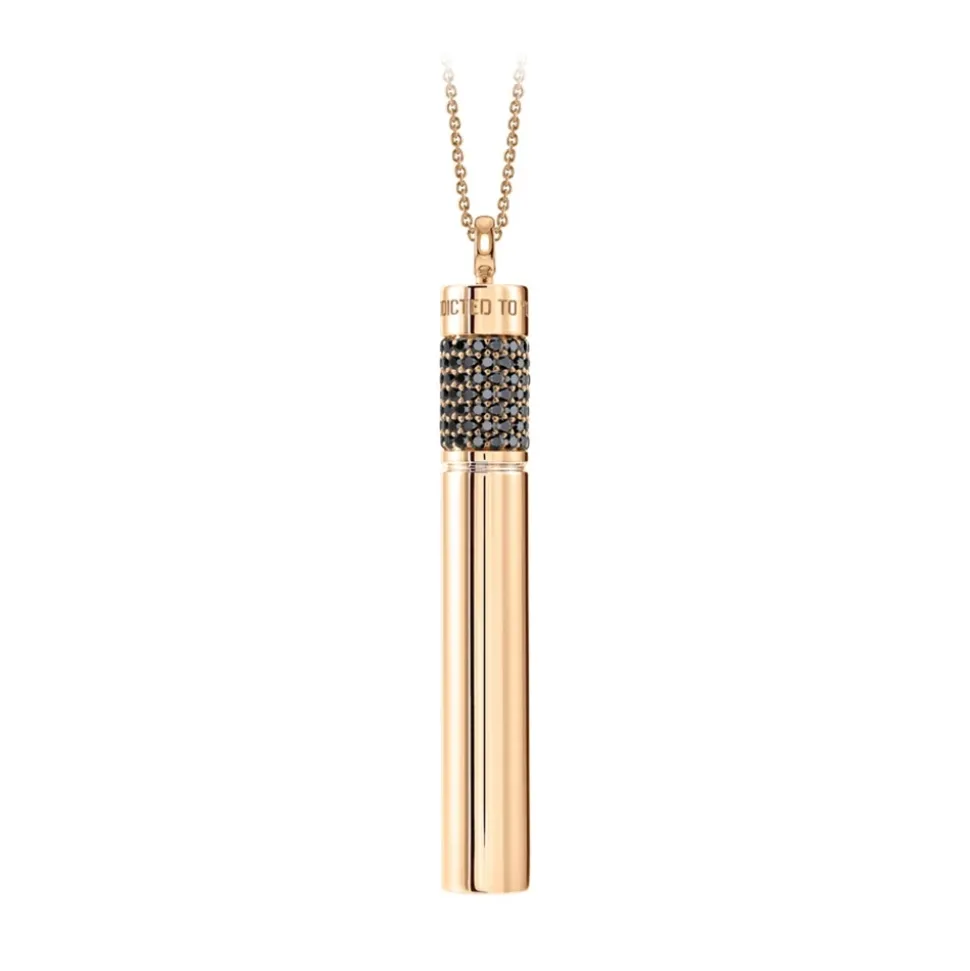 NESS1 - Cig.Au.Rette Necklace 18Kt Rose Gold Diamonds and Ruby - Drug Collection - Handcrafted Necklace - High Quality Luxury - Avvenice