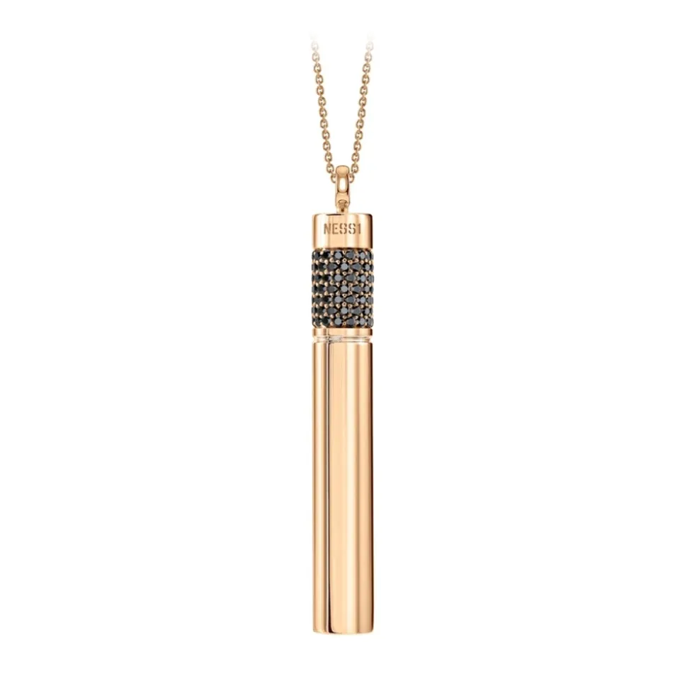NESS1 - Cig.Au.Rette Necklace 18Kt Rose Gold Diamonds and Ruby - Drug Collection - Handcrafted Necklace - High Quality Luxury - Avvenice