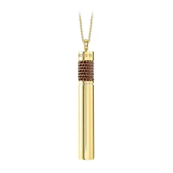 NESS1 - Cig.Au.Rette Necklace 9Kt Yellow Gold Diamonds and Ruby - Drug Collection - Handcrafted Necklace - High Quality Luxury - Avvenice