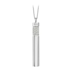 NESS1 - Cig.Au.Rette Necklace 9Kt White Gold Diamonds and Ruby - Drug Collection - Handcrafted Necklace - High Quality Luxury - Avvenice