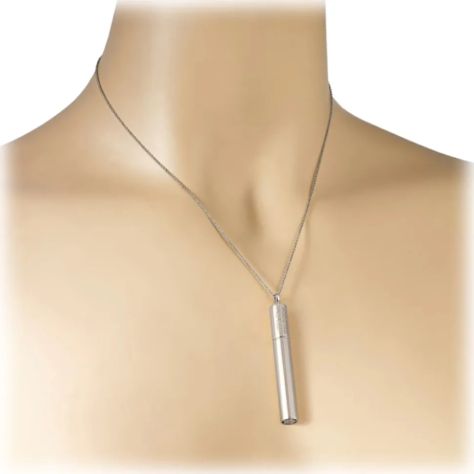 NESS1 - Cig.Au.Rette Necklace 18Kt White Gold Diamond Ruby - Drug Collection - Handcrafted Necklace - High Quality Luxury - Avvenice