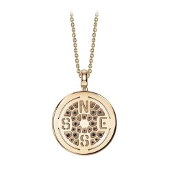 NESS1 - Compass Necklace 18kt Rose Gold and Diamonds - Time Collection - Handcrafted Necklace - High Quality Luxury - Avvenice