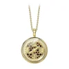 NESS1 - Compass Necklace 9kt Yellow Gold and Diamonds - Time Collection - Handcrafted Necklace - High Quality Luxury - Avvenice