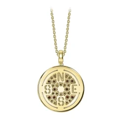 NESS1 - Compass Necklace 18kt Yellow Gold and Diamonds - Time Collection - Handcrafted Necklace - High Quality Luxury - Avvenice