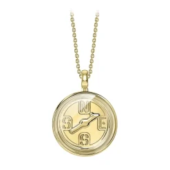 NESS1 - Compass Necklace 18kt Yellow Gold and Diamond - Time Collection - Handcrafted Necklace - High Quality Luxury - Avvenice