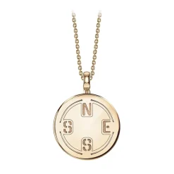 NESS1 - Compass Necklace 18kt Rose Gold and Diamond - Time Collection - Handcrafted Necklace - High Quality Luxury - Avvenice