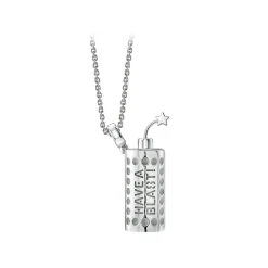 NESS1 - Have A Blast Necklace 9Kt White Gold and Diamond - Sex Bomb Collection - Handcrafted Necklace - High Quality Luxury - Avvenice