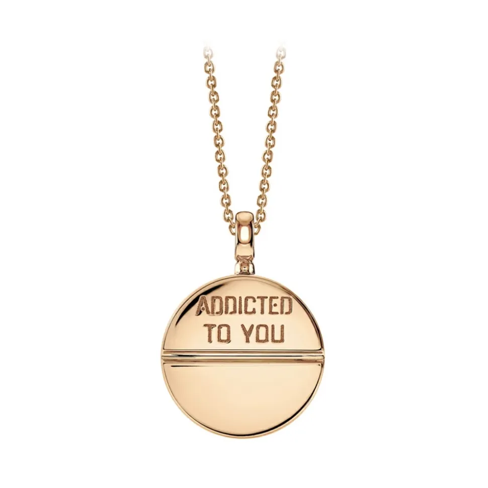 NESS1 - M.D.M.A Necklace 18Kt Rose Gold and Diamond - Drug Collection - Handcrafted Necklace - High Quality Luxury - Avvenice