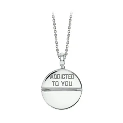 NESS1 - M.D.M.A Necklace 18Kt White Gold and Diamond - Drug Collection - Handcrafted Necklace - High Quality Luxury - Avvenice