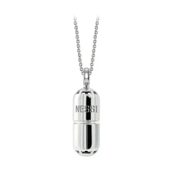 NESS1 - Pill.Ola Necklace 9Kt White Gold and Diamond - Drug Collection - Handcrafted Necklace - High Quality Luxury - Avvenice