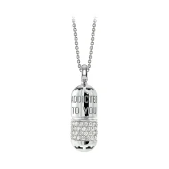 NESS1 - Pill.Ola Necklace 9Kt White Gold and Diamonds - Drug Collection - Handcrafted Necklace - High Quality Luxury - Avvenice