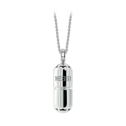 NESS1 - Pill.Ola Necklace 18Kt White Gold and Diamond - Drug Collection - Handcrafted Necklace - High Quality Luxury - Avvenice