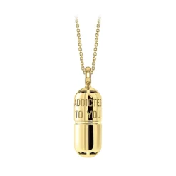 NESS1 - Pill.Ola Necklace 18Kt Yellow Gold and Diamond - Drug Collection - Handcrafted Necklace - High Quality Luxury - Avvenice
