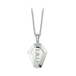 NESS1 - Pocket Coffin Necklace 18kt White Gold and Diamond - Time Collection - Handcrafted Necklace - High Quality Luxury - Avvenice