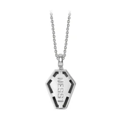 NESS1 - Pocket Coffin Necklace 18kt White Gold and Diamond - Time Collection - Handcrafted Necklace - High Quality Luxury - Avvenice
