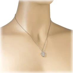 NESS1 - Pocket Coffin Necklace 18kt White Gold and Diamonds - Time Collection - Handcrafted Necklace - High Quality Luxury - Avvenice