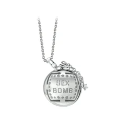 NESS1 - Sex Bomb Necklace 18kt White Gold and Diamond - Sex Bomb Collection - Handcrafted Necklace - High Quality Luxury - Avvenice