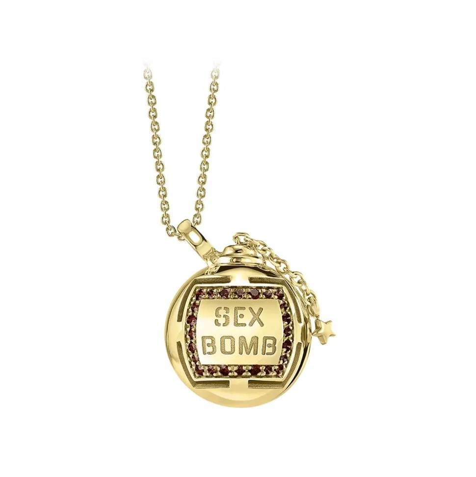 NESS1 - Sex Bomb Necklace 18kt Yellow Gold and Diamonds - Sex Bomb Collection - Handcrafted Necklace - High Quality Luxury - Avvenice