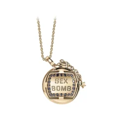 NESS1 - Sex Bomb Necklace 18kt Rose Gold and Diamonds - Sex Bomb Collection - Handcrafted Necklace - High Quality Luxury - Avvenice