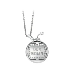 NESS1 - Sex Bomb Necklace 9kt White Gold and Diamond - Sex Bomb Collection - Handcrafted Necklace - High Quality Luxury - Avvenice