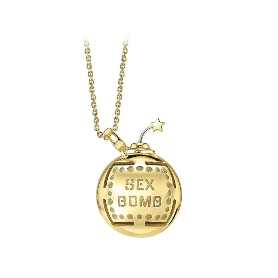 NESS1 - Sex Bomb Necklace 9kt Yellow Gold and Diamond - Sex Bomb Collection - Handcrafted Necklace - High Quality Luxury - Avvenice