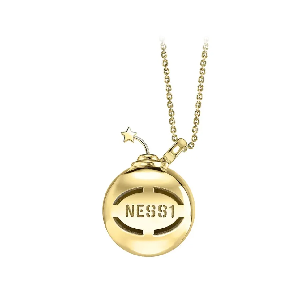 NESS1 - Sex Bomb Necklace 9kt Yellow Gold and Diamond - Sex Bomb Collection - Handcrafted Necklace - High Quality Luxury - Avvenice