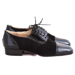 Nicolao Atelier - Black Patent Leather and Suede Slipper Evening Shoe - Man - Shoe - Made in Italy - Luxury Exclusive Collection - Avvenice