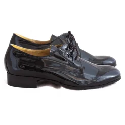 Nicolao Atelier - Black Patent Leather Slipper Shoe with Laces - Man - Shoe - Made in Italy - Luxury Exclusive Collection - Avvenice