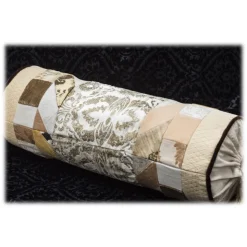 Nicolao Atelier - Cylinder Cushion - Velvet and Silk - Pillow - Made in Italy - Luxury Exclusive Collection - Avvenice