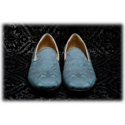 Nicolao Atelier - Damask Slipper Shoe - Light Blue Color Man - Shoe - Made in Italy - Luxury Exclusive Collection - Avvenice