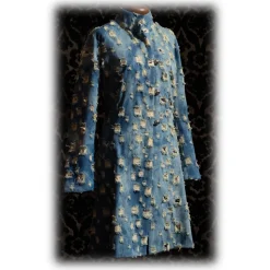 Nicolao Atelier - Denim Coat - Blue for Woman - Coat - Made in Italy - Luxury Exclusive Collection - Avvenice