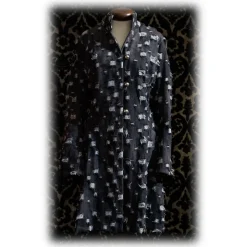 Nicolao Atelier - Denim Coat - Black for Woman - Coat - Made in Italy - Luxury Exclusive Collection - Avvenice