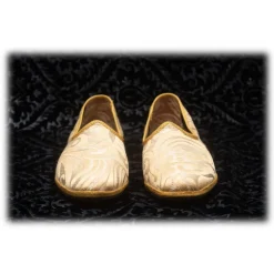 Nicolao Atelier - Furlana Slipper in Damask - Gold Color Woman - Shoe - Made in Italy - Luxury Exclusive Collection - Avvenice