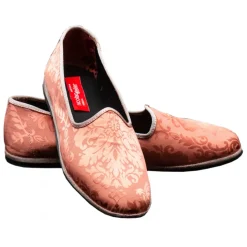Nicolao Atelier - Furlana Slipper in Velvet - Salmon Pink Woman - Shoe - Made in Italy - Luxury Exclusive Collection - Avvenice