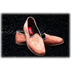 Nicolao Atelier - Furlana Slipper in Velvet - Salmon Pink Woman - Shoe - Made in Italy - Luxury Exclusive Collection - Avvenice