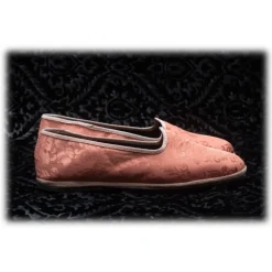Nicolao Atelier - Furlana Slipper in Velvet - Salmon Pink Woman - Shoe - Made in Italy - Luxury Exclusive Collection - Avvenice