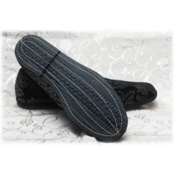 Nicolao Atelier - Furlana Slipper in Velvet - Black Damask Color Man - Shoe - Made in Italy - Luxury Exclusive Collection - Avvenice