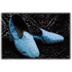 Nicolao Atelier - Furlana Slipper Venezia in Damask - Light Blue - Shoe - Made in Italy - Luxury Exclusive Collection - Avvenice