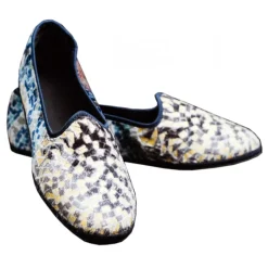 Nicolao Atelier - Furlana Venezia Silk Velvet Slipper - Mosaic - Shoe - Made in Italy - Luxury Exclusive Collection - Avvenice