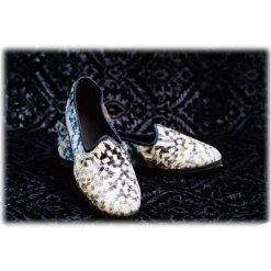 Nicolao Atelier - Furlana Venezia Silk Velvet Slipper - Mosaic - Shoe - Made in Italy - Luxury Exclusive Collection - Avvenice