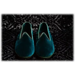 Nicolao Atelier - Furlana Slipper Venezia in Velvet - Ottanio - Shoe - Made in Italy - Luxury Exclusive Collection - Avvenice