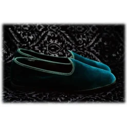 Nicolao Atelier - Furlana Slipper Venezia in Velvet - Ottanio - Shoe - Made in Italy - Luxury Exclusive Collection - Avvenice
