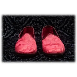 Nicolao Atelier - Furlana Slipper in Damask - Burgundy Color Woman - Shoe - Made in Italy - Luxury Exclusive Collection - Avvenice