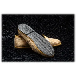 Nicolao Atelier - Furlana Slipper in Damask - Gold Color Man - Shoe - Made in Italy - Luxury Exclusive Collection - Avvenice
